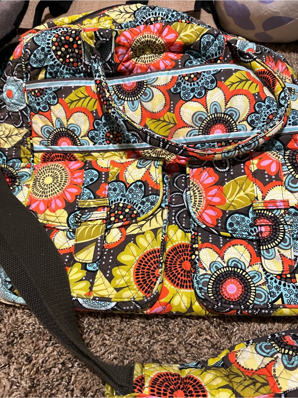 Vera Bradley Blue Green Patterned Travel Bag
